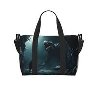 Phayah Monster Under The Sea Travel Duffle Bag Weekender Overnight Gym Tote For Women Girls Shoulder Bag Workout Water Resistant, Black, One Size, Black, One Size