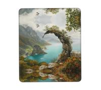 PHAYAH Moon Rock by The Sea Pattern Mouse Pads, Portable Wireless Mouse Pad, Non-Slip Rubber Base Laptop Mousepad Smooth Surface for Office & Travel 7 X 8.6 in