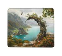 PHAYAH Moon Rock by The Sea Pattern Mouse Pads, Portable Wireless Mouse Pad, Non-Slip Rubber Base Laptop Mousepad Smooth Surface for Office & Travel 7.9 X 9.5 in