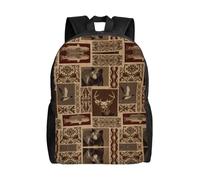 PHAYAH Moose Bear Deer Pattern Casual Shoulders Classical Basic Travel Backpack Travel And Outdoor Activities