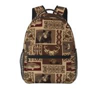 PHAYAH Moose Bear Deer Pattern Casual Shoulders Classical Basic Travel Backpack Travel And Outdoor Activities Resistant