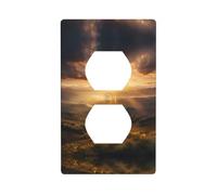 Phayah Morning Sun Pattern Duplex Receptacle Outlet Wall Plate Standard Size Polycarbonate Thermoplastic Dual Plug Covers