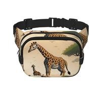 Phayah Mother And Child Giraffe Men Women Hip Bum Bag With Adjustable Strap For Outdoors Workout Traveling Casual Running Hiking Cycling