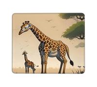 PHAYAH Mother and Child Giraffe Pattern Mouse Pads, Portable Wireless Mouse Pad, Non-Slip Rubber Base Laptop Mousepad Smooth Surface for Office & Travel 10 X 12 Inch