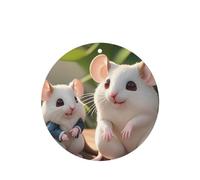 Phayah Mother And Child Rats Pattern Lavender Scent Car Aroma Round Shape Hanging Fragrance Tablet Car Interior Fragrance Freshener 6p