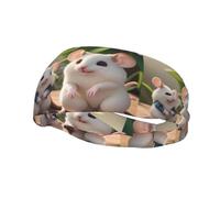 Phayah Mother and Child Rats Pattern Women Men Athletic Sweatbands Hair Bands for Yoga Running Moisture Elastic Sweat Wicking Head Band