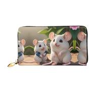 PHAYAH Mother And Child Rats Pattern Women'S Wallet Long Clutch Zip Around Travel Leather Purse Large Capacity Credit Card Holder