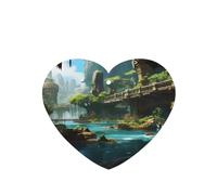 Phayah Mountain Stone Bridge Pattern Lavender Scent Car Air Freshener Heart Shape Card Hanging Hanging Scented Card 4 Pcs For Cars Closet Drawer