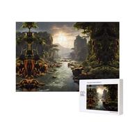Phayah Mountains and Rivers Puzzles 300 Piece for Jigsaw Puzzle Wooden Puzzle for Family Friend Home Decor Wall Art 15.7 X 11in