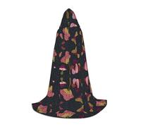 PHAYAH Mushroom Pattern Halloween Adult Hooded Robe Cape, Women'S Men'S Halloween Dress Up Party Cosplay Costumes L