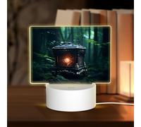 PHAYAH Music Box in The Rainforest Pattern Rectangle Decorative Night Lights with USB Plug in Table Lamp with 3 Light Modes Adjustable for Bedroom Living Room Cafe