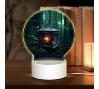 PHAYAH Music Box in The Rainforest Pattern Round Decorative Night Lights with USB Plug in Table Lamp with 3 Light Modes Adjustable for Bedroom Living Room Cafe