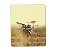 Phayah Music Drum in Field Pattern Mouse Pad with Anti-Fray Stitching with Non-Slip Rubber Base, Gaming Mouse Mat for Laptop, Office & Home 8.3 X 10.3 in