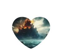 Phayah Mysterious City In The Sea Pattern Lavender Scent Car Aroma Heart Shape Hanging Fragrance Tablet Car Interior Fragrance Freshener 6p