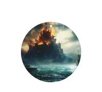 Phayah Mysterious City In The Sea Pattern Lavender Scent Car Aroma Round Shape Hanging Fragrance Tablet Car Interior Fragrance Freshener 6p