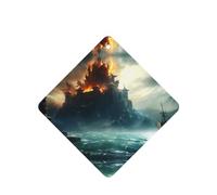 Phayah Mysterious City In The Sea Pattern Lavender Scent Car Aroma Square Hanging Fragrance Tablet Car Interior Fragrance Freshener 4p