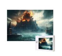 Phayah Mysterious City in The Sea Puzzles 300 Piece for Jigsaw Puzzle Wooden Puzzle for Family Friend Home Decor Wall Art 15.7 X 11in