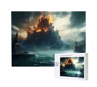 Phayah Mysterious City in The Sea Puzzles 500 Piece for Jigsaw Puzzle Wooden Puzzle for Family Friend Home Decor Wall Art 20.4 X 15 in
