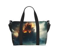Phayah Mysterious City In The Sea Travel Duffel Bag,Sports Tote Gym Bag,Shoulder Weekender Overnight Bag For Women, Black, One Size