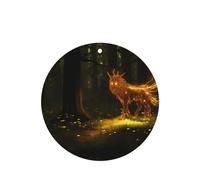 Phayah Mysterious Nine-Tailed Fox Pattern Lavender Scent Car Air Freshener Round Shape Card Hanging Hanging Scented Card 4 Pcs For Cars Closet Drawer