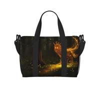 Phayah Mysterious Nine-Tailed Fox Travel Duffle Bag Weekender Overnight Gym Tote for Women Girls Shoulder Bag Workout Water Resistant
