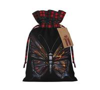 PHAYAH Mystery Butterfly Pattern Drawstring Christmas Bags Xmas Gift Bags Xmas Candy Bags Treat Pouch Bags Party Favor Bags Small