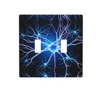 Phayah Neuron Extensions Pattern Double Toggle Light Switch Plates Outlet Covers Decorative For Bathroom Bedroom Kitchen 4.5 X 4.5 Inch