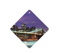 Phayah New York Night Pattern Lavender Scent Car Air Freshener Square Card Hanging Hanging Scented Card 4 Pcs For Cars Closet Shoe