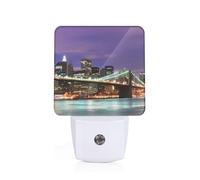 PHAYAH New York Night Pattern Plug-in Night Light Led Light Dusk to Dawn Sensor for Corridors Bedrooms Children's Rooms Stairs