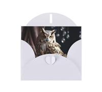 PHAYAH Nice Owl. Pattern Blank Greeting Cards 10 With White Envelopes For Christmas, Wedding Anniversaries And Party Invitations