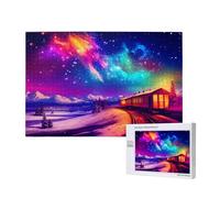 Phayah Night Sky On The Railroad Puzzles For Adults 1000 Pieces For Home Decor Children'S Intelligence Development Toys 29.5 X 19.7"