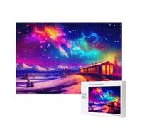 Phayah Night Sky On The Railroad Puzzles For Adults 300 Pieces For Home Decor Children'S Intelligence Development Toys 15.7 X 11"
