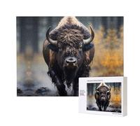 Phayah North American Bison Puzzles 500 Piece for Jigsaw Puzzle Wooden Puzzle for Family Friend Home Decor Wall Art 20.4 X 15 in