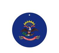 Phayah North Dakota State Flag Pattern Lavender Scent Car Air Freshener Round Shape Card Hanging Hanging Scented Card 6 Pcs For Cars Closet Drawer