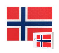 Phayah Norwegian Flag Jigsaw Puzzles For Adults 500 Pieces.Home Decor Birthday Party For Men Women 20.4 X 15"