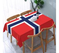 PHAYAH Norwegian Flag Pattern Tablecloth 54"X 72" Decorative Tablecloths Washable Table Suitable Cover, Home, Wedding, Restaurant Camping