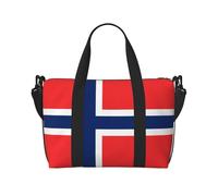 Phayah Norwegian Flag Travel Duffle Bag Weekender Overnight Gym Tote For Women Girls Shoulder Bag Workout Water Resistant, Black, One Size, Black, One Size