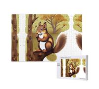 Phayah Nut-Eating Squirrel Pattern Puzzle Unique Jigsaw Wall Art Picture for Home Decoration 1000 Pcs
