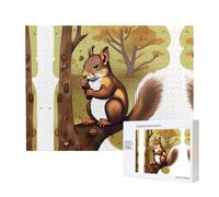 Phayah Nut-Eating Squirrel Pattern Puzzle Unique Jigsaw Wall Art Picture for Home Decoration 500 Pcs