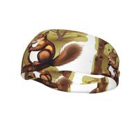 Phayah Nut-Eating Squirrel Pattern Sports Headband Moisture Wicking Sweatband For Men Women Running Cycling Yoga Fitness Workout