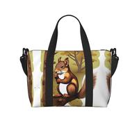 Phayah Nut-Eating Squirrel Travel Duffle Bag Weekender Overnight Gym Tote for Women Girls Shoulder Bag Workout Water Resistant