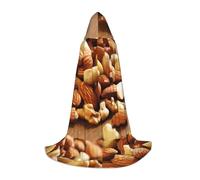 PHAYAH Nutmeg Pattern Hooded Poncho Unisex Christmas Hoodie For Cosplay Halloween Costume Party Masquerade M
