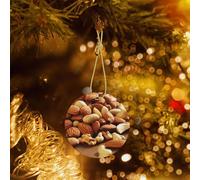 Phayah Nutmeg Pattern Hristmas Ceramic Round Pendant Christmas Tree Ornaments Homefor Gatherings Decoration