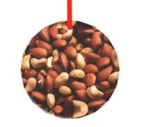 Phayah Nuts Pattern Hristmas Glass Round Pendant Christmas Tree Ornaments Homefor Gatherings Decoration