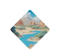 Phayah Oasis In The Desert Pattern Lavender Scent Car Air Freshener Square Card Hanging Hanging Scented Card 4 Pcs For Cars Closet Drawer