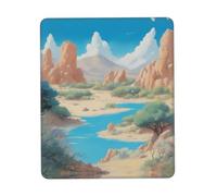 PHAYAH Oasis in The Desert Pattern Mouse Pads, Portable Wireless Mouse Pad, Non-Slip Rubber Base Laptop Mousepad Smooth Surface for Office & Travel 7.9 X 9.5 in