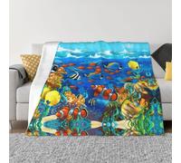 PHAYAH Ocean Tropical Fish Coral Undersea World Pattern Air Conditioning Blanket For Sofa Bed Chair Bedroom Gift Travel Living Room 80"X60"