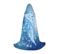 PHAYAH Ocean Water Pattern Halloween Witch Witchcraft Hooded Robe Cape Christmas Hoodie Cosplay Masquerade Party Dress Gift Costume M