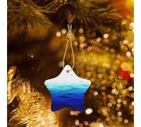 Phayah Ocean Waves Sailboat With Birds Maritime Pattern Ceramic Star Xmas Tree Ornament New Year Home Souvenirs For Gatherings Christmas Tree Hanging