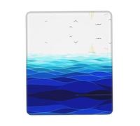 Phayah Ocean Waves Sailboat with Birds Maritime Pattern Mouse Pads, Portable Wireless Mouse Pad, Non-Slip Rubber Base Laptop Mousepad Smooth Surface for Office & Travel 7 X 8.6 in